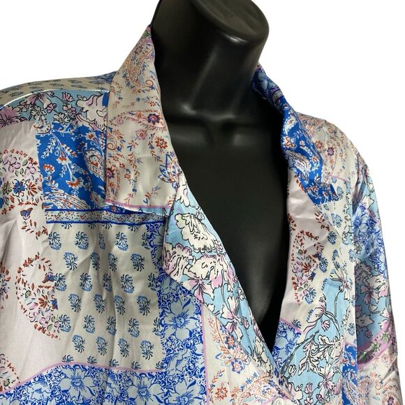 NWT Tamara H Blouse Womens 2X Floral Paisley Patchwork Tunic S/S Boho Cottage - Picture 7 of 13